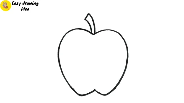draw an apple - step 3: Sketch Apple Stem